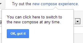 Try new compose link Gmail