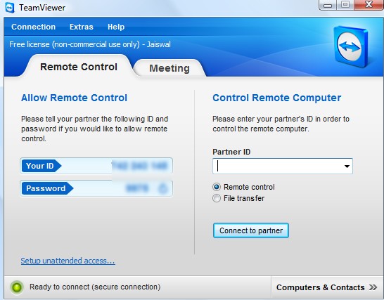 TeamViewer after installation